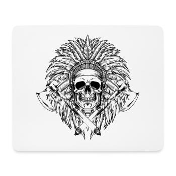Native American Skull Axe Indigenous - Mouse Pad (horizontal) - white - Front