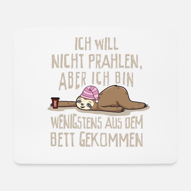 Lustiges Faultier Morgenmuffel - Mousepad (Querformat) - Weiß