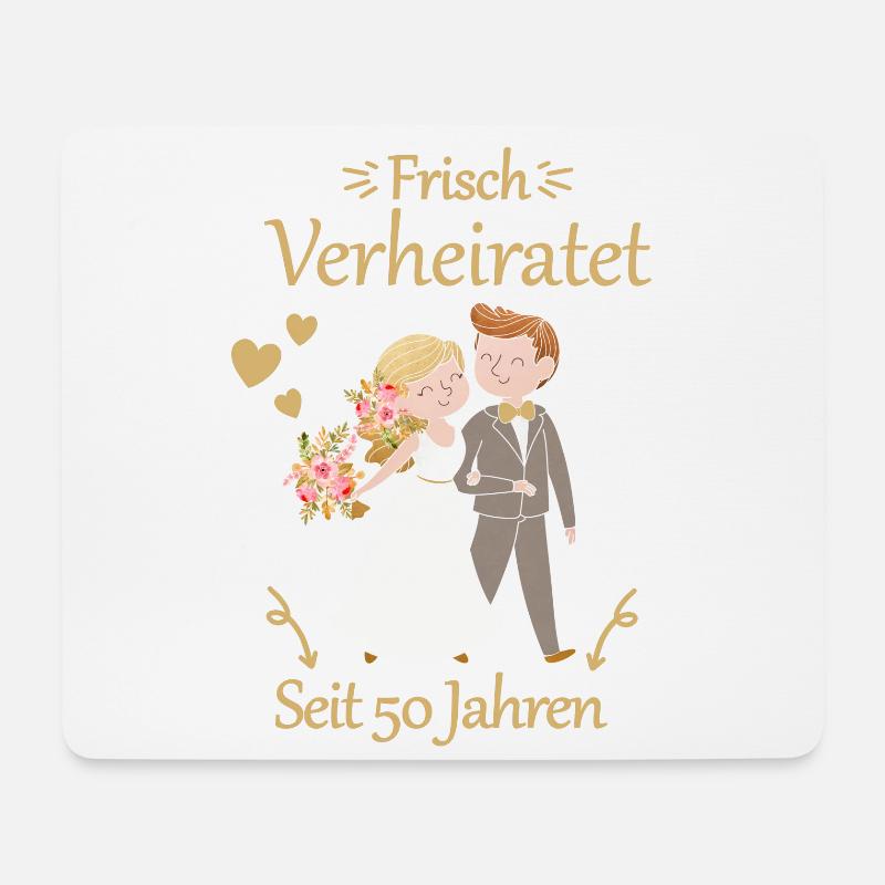 50 Jahre Verheiratet Goldene Hochzeit Geschenk - Mousepad (Querformat) - Weiß