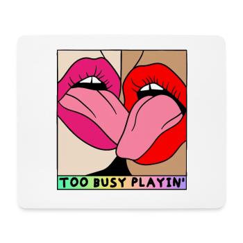 EROTIC GIRLS TOO BUSY PLAYING SEXY FRENCH KISS - Mouse Pad (horizontal) - white - Front