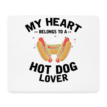Mon cœur appartient au cadeau hot-dog lover - Tapis de souris (format paysage) - blanc - Devant