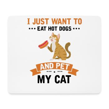 Hot Dog und Katzen Liebe Katzenliebhaber Geschenk - Mousepad (Querformat) - Weiß - Vorne
