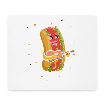 Guitarist Guitar Hot Dog Musician Guitar Hotdog - Mouse Pad (horizontal) - white - Front