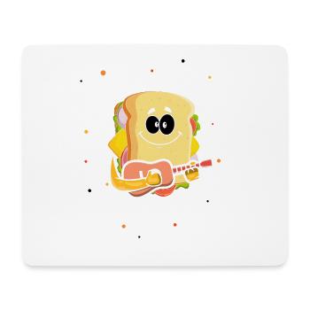 Guitariste Guitare Sandwich Musicien Guitare Essen - Tapis de souris (format paysage) - blanc - Devant