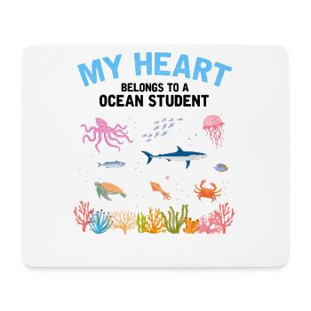 Heart belongs to a marine biologist - Mouse Pad (horizontal) - white - Front