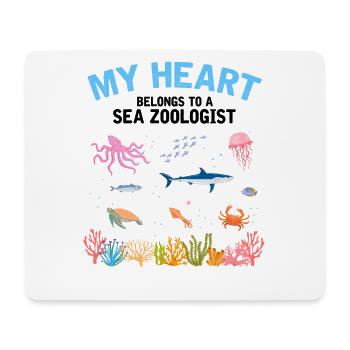 Heart belongs to marine zoologist Marine Biology Sea - Mouse Pad (horizontal) - white - Front