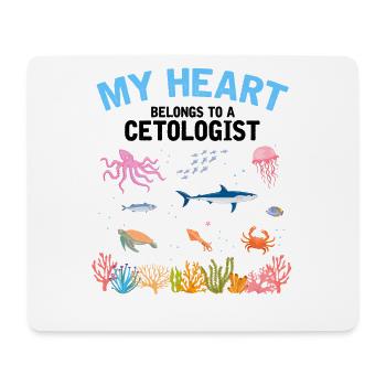 Heart belongs cetologist cetologist marine biologist - Mouse Pad (horizontal) - white - Front