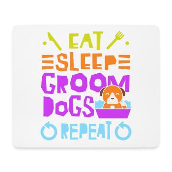 Manger dormir, prendre soin des chiens, - Tapis de souris (format paysage) - blanc - Devant