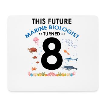 Meeresbiologie Geburtstagsparty 8 Jahre Acht - Mousepad (Querformat) - Weiß - Vorne