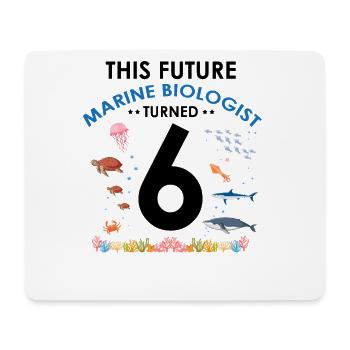 Biologie marine Fête d’anniversaire Anniversaire 6 - Tapis de souris (format paysage) - blanc - Devant