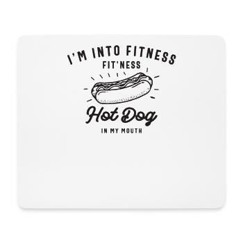 Ich stehe auf Fitness Fit'ness Hot Dog in meinem Mund - Mousepad (Querformat) - Weiß - Vorne