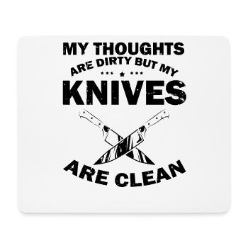 Schmutzige Gedanken Sauber Messer Messersammler - Mousepad (Querformat) - Weiß - Vorne