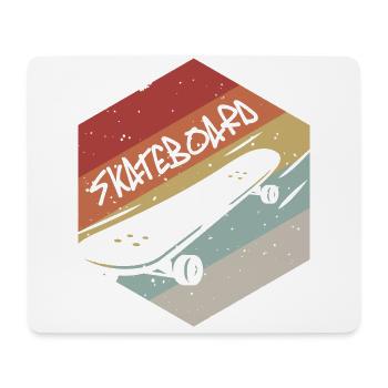 Retro Vintage Skateboard - Mousepad (Querformat) - Weiß - Vorne