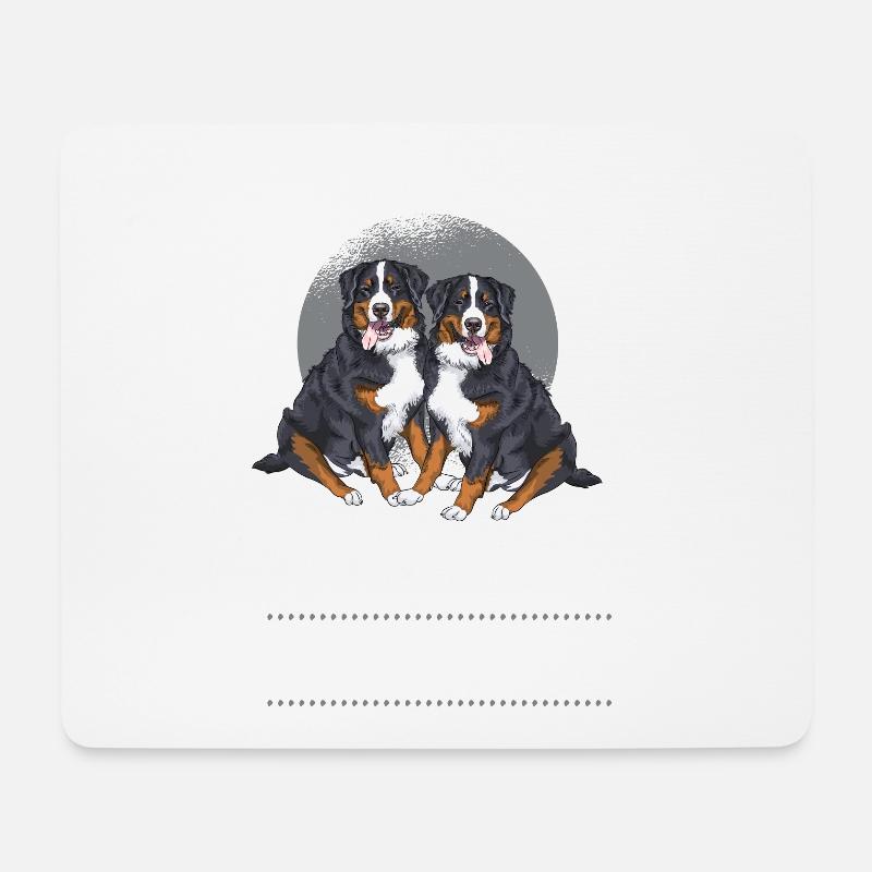 Ein Leben ohne meine Berner Sennenhunde - Mousepad (Querformat) - Weiß