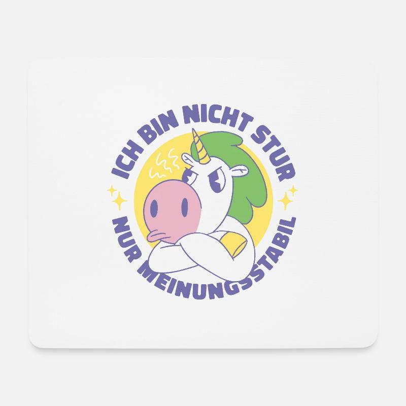 Ich Bin Nicht Stur Nur Meinungsstabil Ego - Mousepad (Querformat) - Weiß