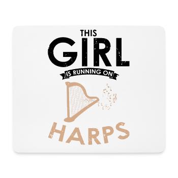 Harfe Design für Harfenist und Harfenspieler - Mousepad (Querformat) - Weiß - Vorne
