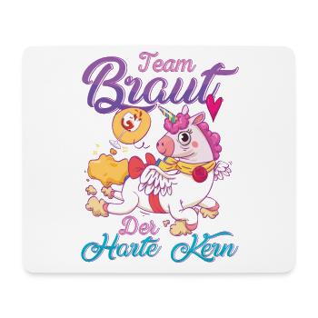 Team Braut Einhorn Der harte Kern - Mousepad (Querformat) - Weiß - Vorne