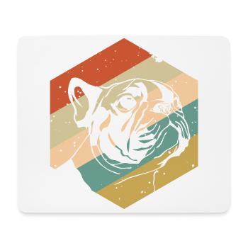 Retro Vintage Mops - Mousepad (Querformat) - Weiß - Vorne