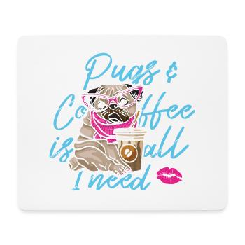 Lustiges Pug Hundekopf Hund - Mousepad (Querformat) - Weiß - Vorne