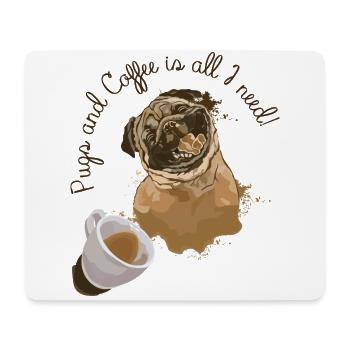 Lustiges Pug Hundekopf Hund - Mousepad (Querformat) - Weiß - Vorne
