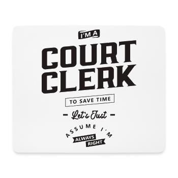 Court Clerk Funny Job Title - Mouse Pad (horizontal) - white - Front