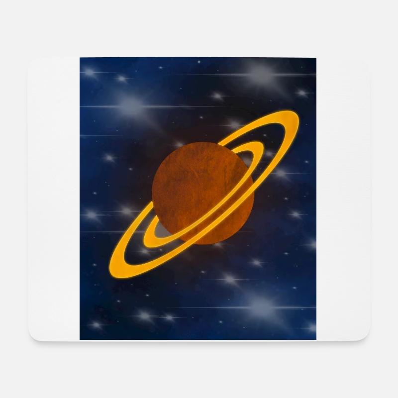Planeten Design - Saturn - Mousepad (Querformat) - Weiß