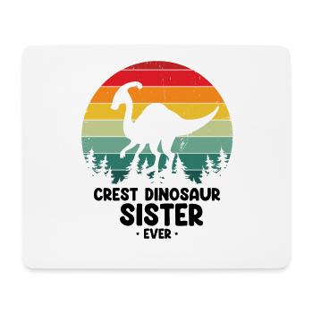 Crest Dinosaur Sister for Parasaurolophus - Mouse Pad (horizontal) - white - Front