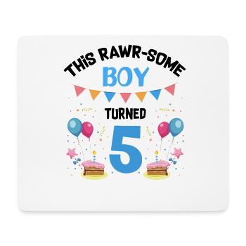 Parasaurolophus Boys Design Fête d’anniversaire - Tapis de souris (format paysage) - blanc - Devant