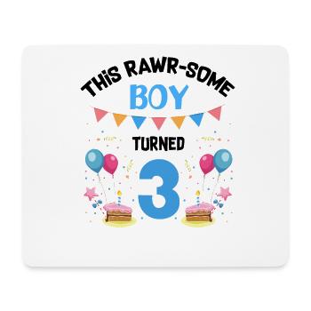 Parasaurolophus Boys Design Fête d’anniversaire - Tapis de souris (format paysage) - blanc - Devant