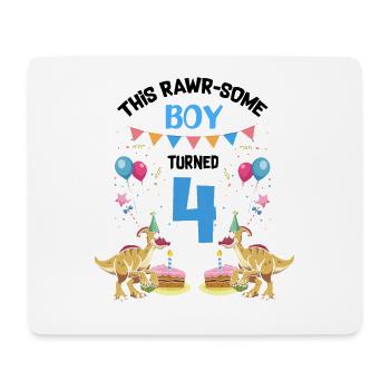Parasaurolophus Kids for Dinosaur Birthday - Mouse Pad (horizontal) - white - Front