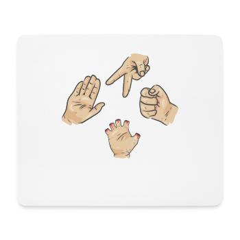 Rock Paper Scissor Tischsäge Holzbearbeitung - Mousepad (Querformat) - Weiß - Vorne