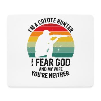 Kojotenjäger Design für Kojotenjagd - Mousepad (Querformat) - Weiß - Vorne