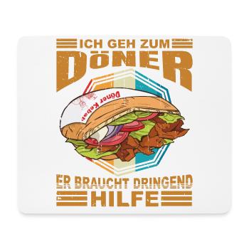 Ich geh zum Döner er braucht Hilfe - Mousepad (Querformat) - Weiß - Vorne