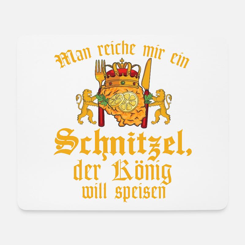 Der König will Schnitzel essen - Mousepad (Querformat) - Weiß