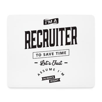 Recruiter Funny Job Occupation - Mouse Pad (horizontal) - white - Front
