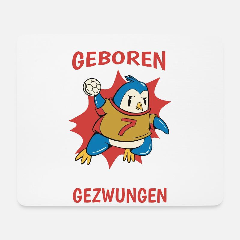 Zum Handball Geboren Zur Schule Gezwungen - Mousepad (Querformat) - Weiß