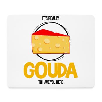Gouda Design für Käserei und Gouda-Käse - Mousepad (Querformat) - Weiß - Vorne