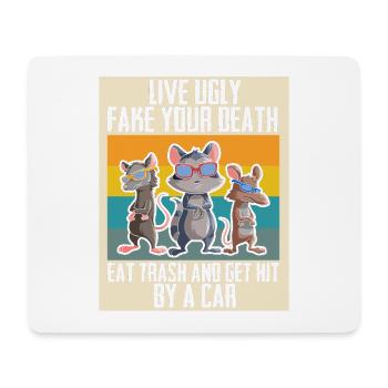 Opossum Design for raccoon fans and marsupial - Mouse Pad (horizontal) - white - Front