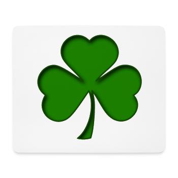 St Patrick - Trèfle - Shamrock 3D - Tapis de souris (format paysage) - blanc - Devant