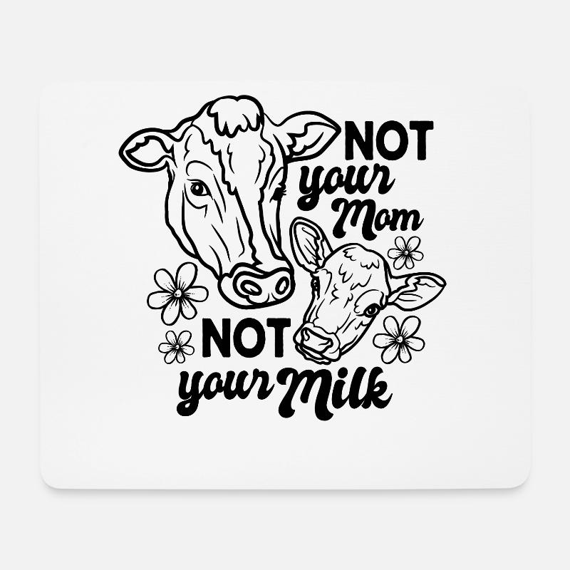 Not your Mom not your milk - Kuh - vegan - Mousepad (Querformat) - Weiß