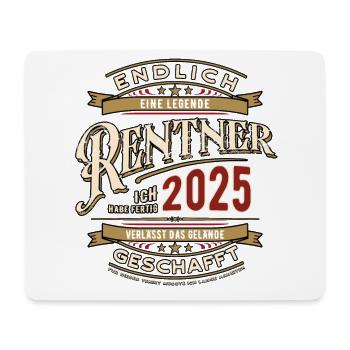 Rentner 2025 - endlich Geschafft - Ruhestand - Mousepad (Querformat) - Weiß - Vorne