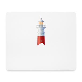Moin Moin ist Gesabbel Leuchtturm Wellen Meer - Mousepad (Querformat) - Weiß - Vorne