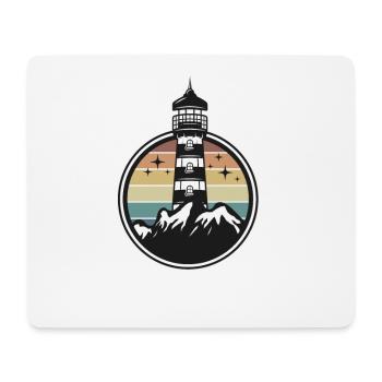 Moin Moin ist Gesabbel Retro Leuchtturm Meer - Mousepad (Querformat) - Weiß - Vorne