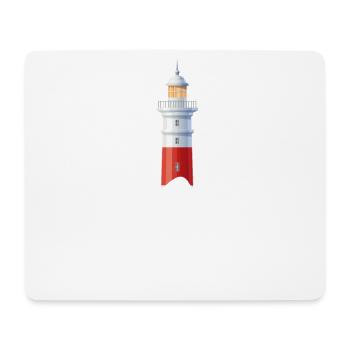 Leuchtturm Wellen Meer Moin ihr Spacken - Mousepad (Querformat) - Weiß - Vorne