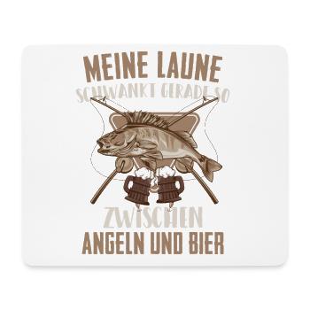 Laune Angeln und Bier Rute Angel Fischen Geschenk - Mousepad (Querformat) - Weiß - Vorne