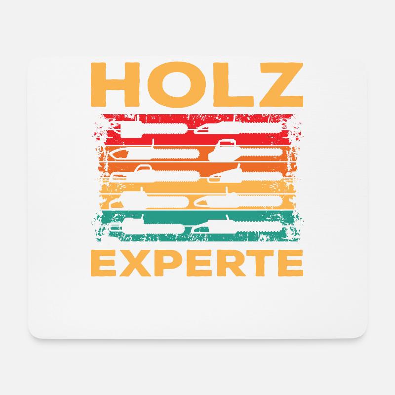 Holz Experte Kettensägen Waldarbeiter Forstwirt - Mousepad (Querformat) - Weiß