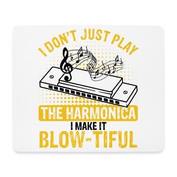 Harmonikaspieler für Munharmonika Spieler - Mousepad (Querformat) - Weiß - Vorne