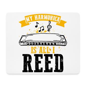 Mundharmonika Instrument und Mundharmonika - Mousepad (Querformat) - Weiß - Vorne