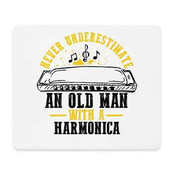 Mundharmonikaspieler Zitat für Mundharmonika - Mousepad (Querformat) - Weiß - Vorne