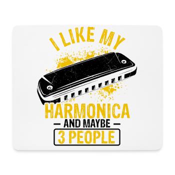 Mundharmonika Spieler und Mundharmonika - Mousepad (Querformat) - Weiß - Vorne